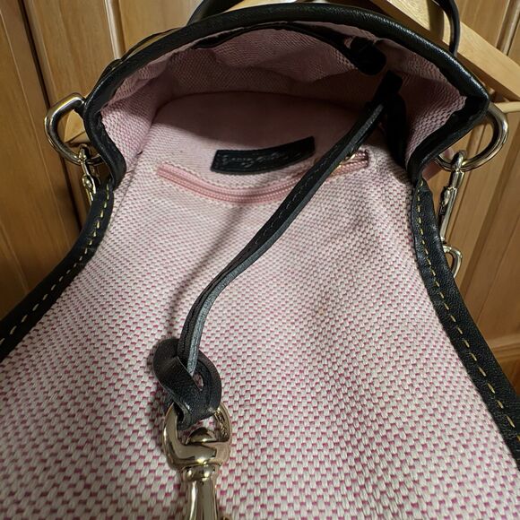 Dooney & Bourke Mini Flap Crossbody Black Croc Leather Pink Lining Y2K 2000s Bag - Picture 13 of 16